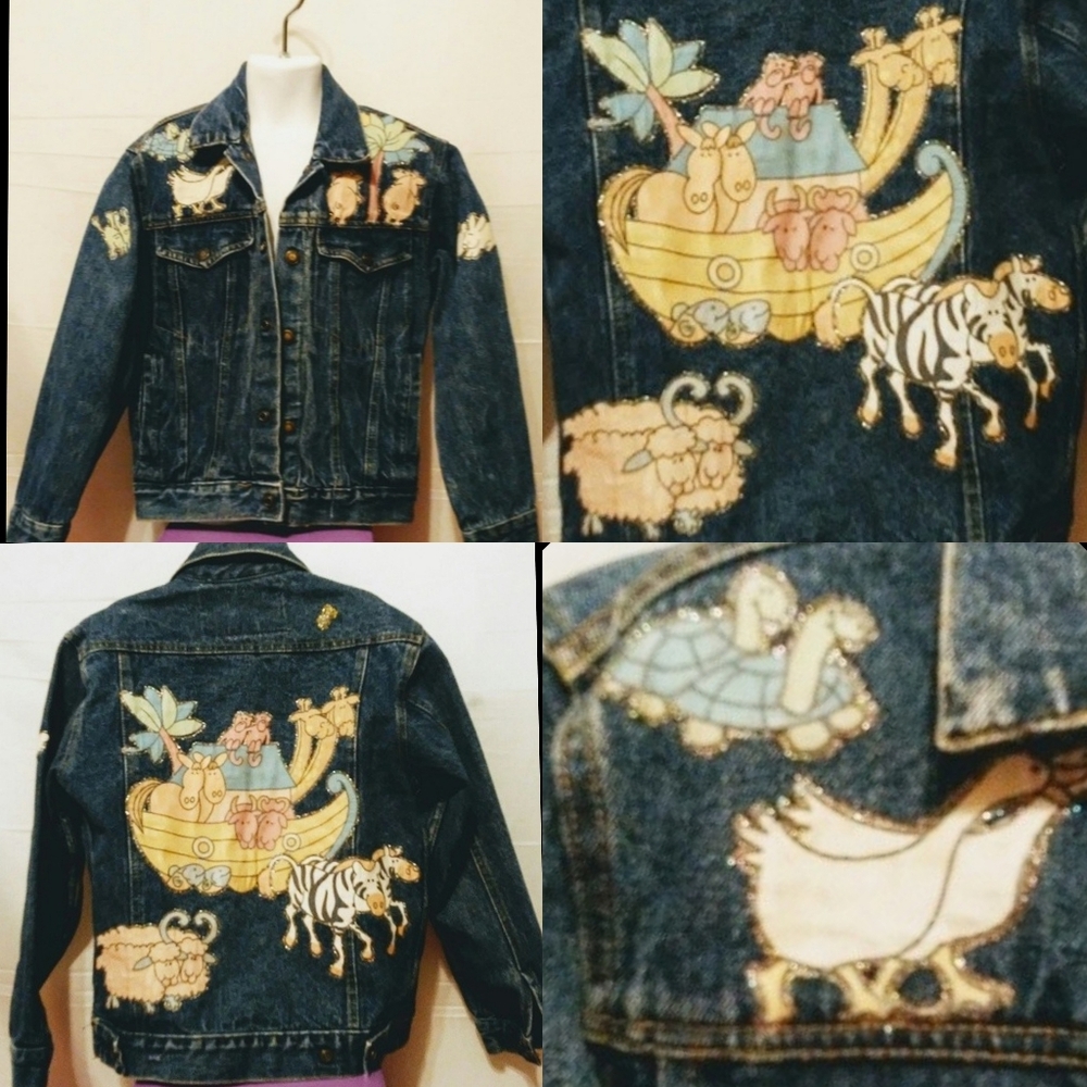 Vintage Tomorrow's Generation Kids Denim Animal Farm Patch Jacket Size 12 Unisex